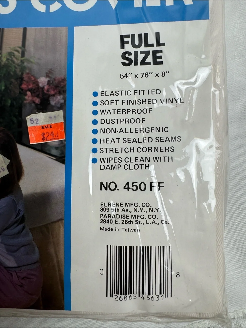 2 Vintage Fitted Mattress Covers Full 54” x 76 Waterproof Vinyl New Old Stock